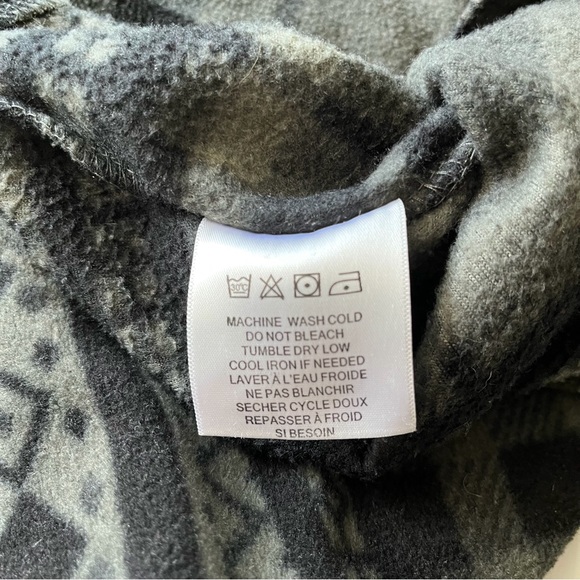 Element Button Down Black and Gray Plaid Drawstring Hooded Jacket Size XL - Picture 7 of 10